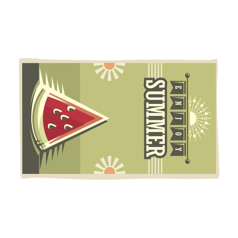 Logo trade promotional giveaways image of: Printed RPET BeachTowel 350 g/m² 100x180