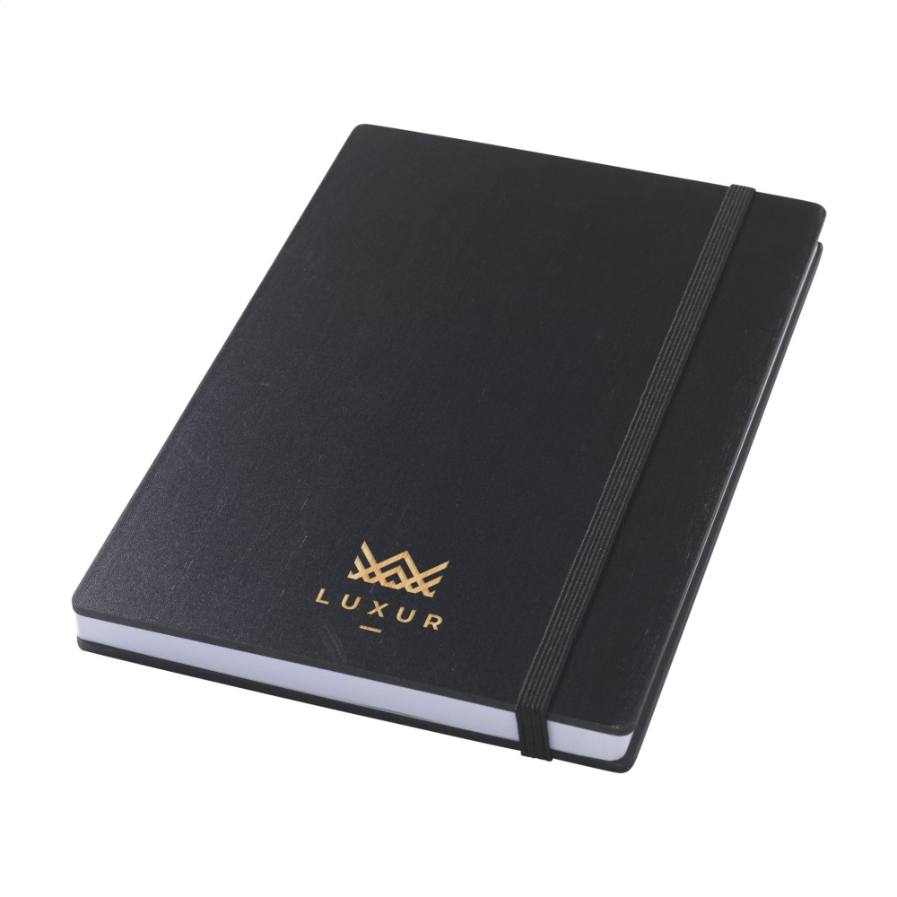 Logo trade promotional gifts picture of: Bamboo Journal Naked Spine Paper Notebook Black A5