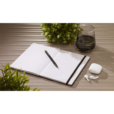 Logotrade promotional gift picture of: Bamboo Journal Naked Spine Paper Notebook Black A5