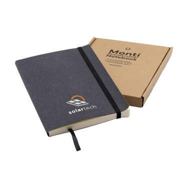 Logo trade promotional products image of: Monti Recycled Leather - Paper Notebook A5