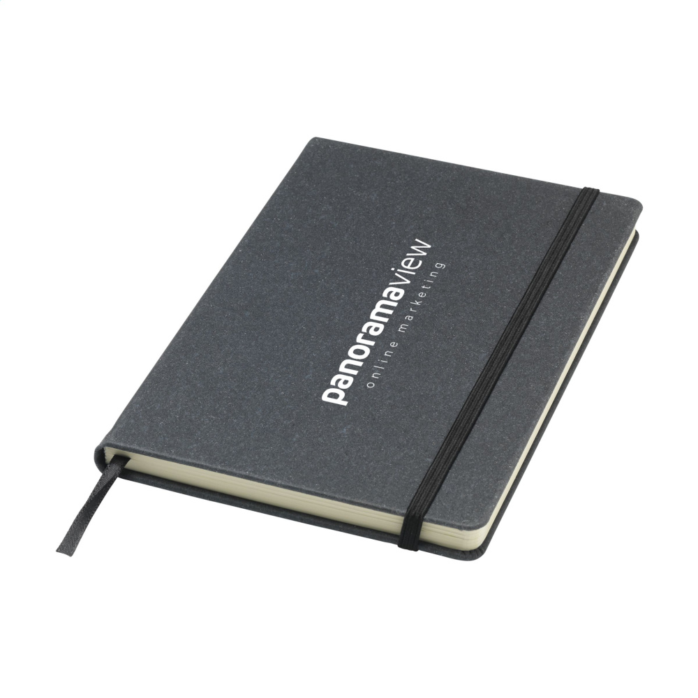 Logo trade promotional item photo of: Montana Recycled Leather Paper Notebook A5