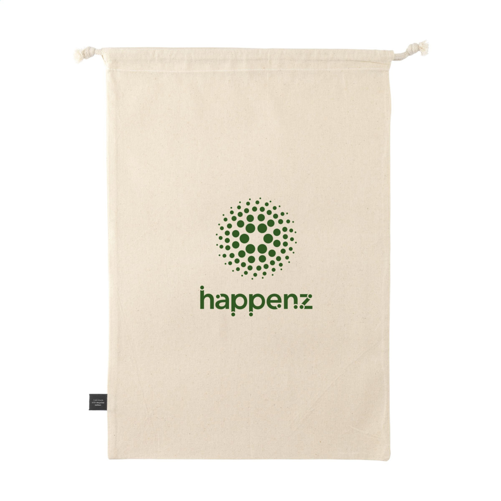 Logo trade promotional products picture of: Gift Pouch Natural GRS Recycled Cotton (150 g/m²) L