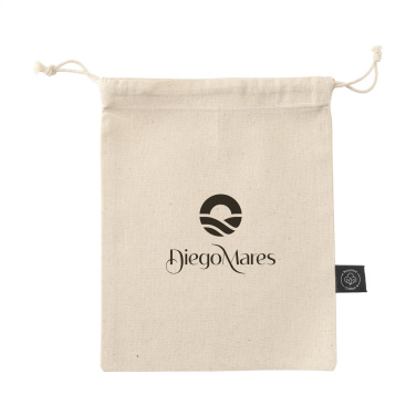 Logotrade promotional items photo of: Gift Pouch Natural GRS Recycled Cotton (150 g/m²) S