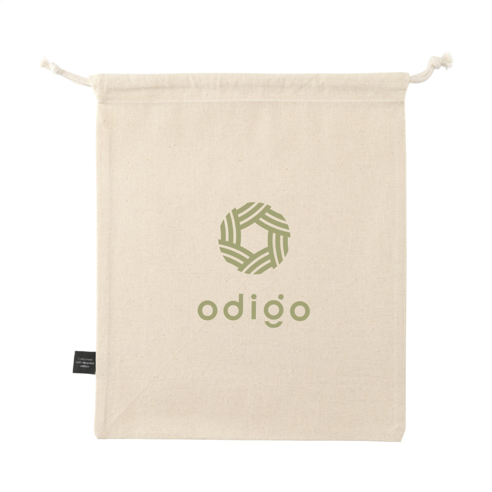 Logo trade advertising products picture of: Gift Pouch Natural GRS Recycled Cotton (150 g/m²) M