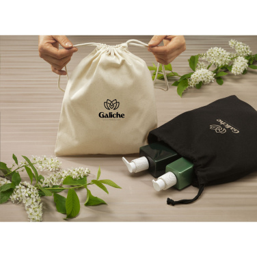 Logo trade promotional merchandise picture of: Gift Pouch Natural GRS Recycled Cotton (150 g/m²) M