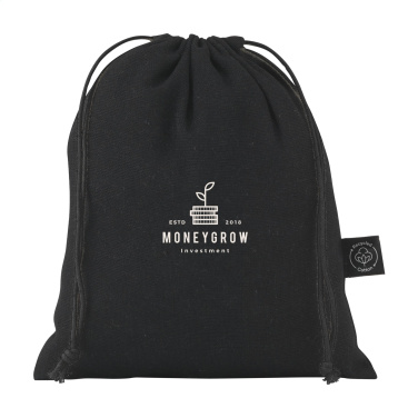 Logo trade promotional gift photo of: Gift Pouch GRS Recycled Cotton (150 g/m²) S