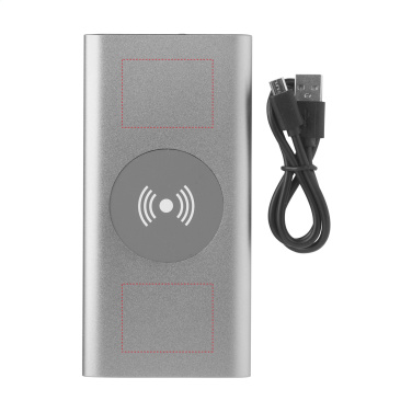 Logo trade promotional gift photo of: Aluminium 8000 Wireless Powerbank wireless charger