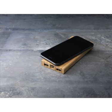 Logo trade advertising products picture of: Bamboo 8000 Wireless Powerbank wireless charger