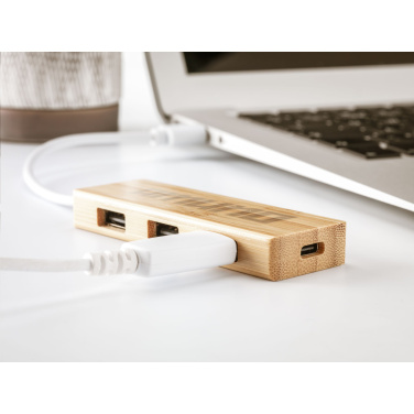 Logotrade promotional gifts photo of: Bamboo USB Hub