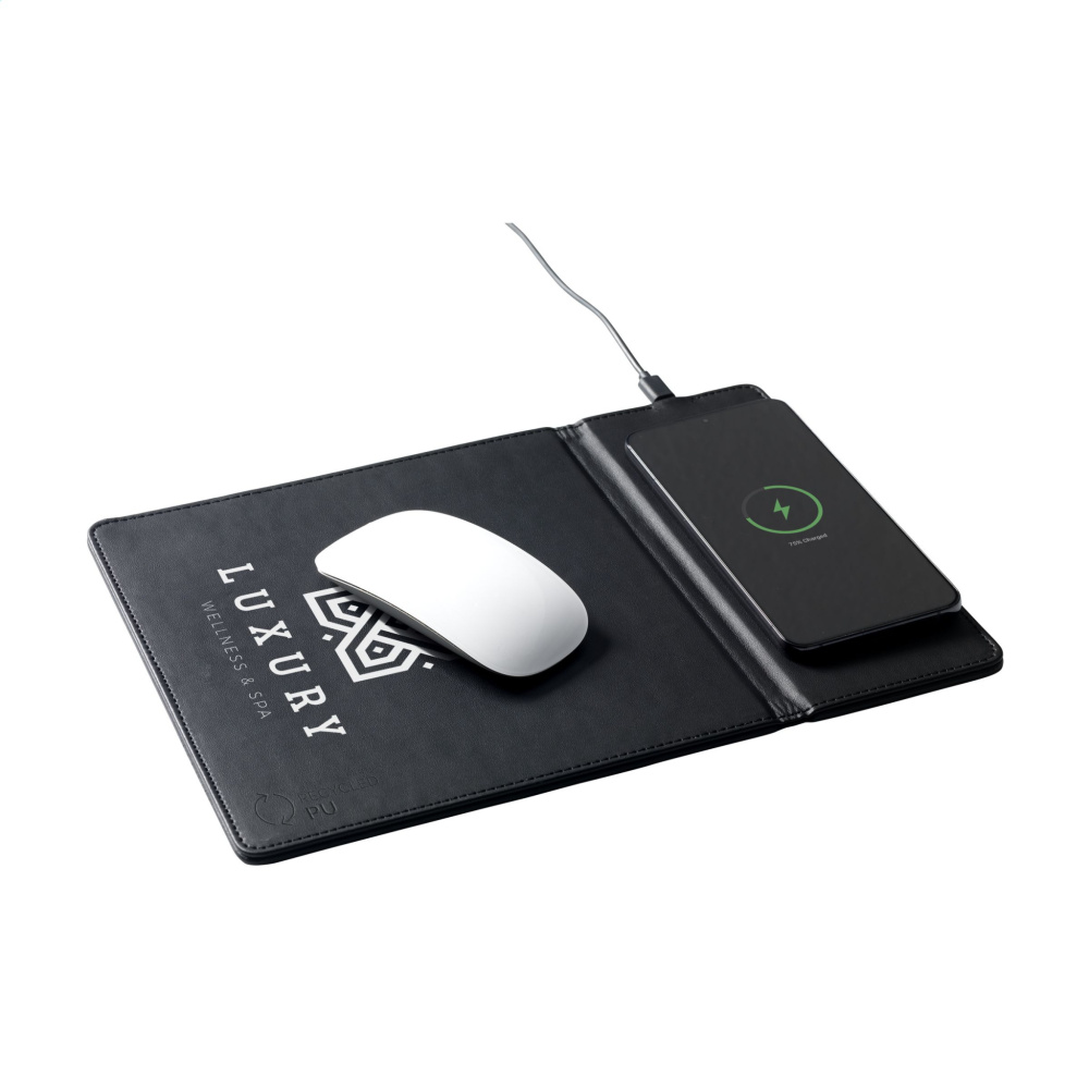 Logotrade corporate gift picture of: RCS Recycled Wireless Charging Mousepad