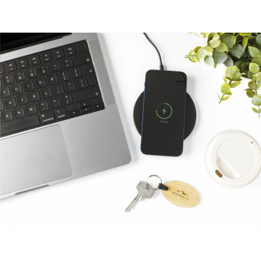 Logo trade promotional giveaways image of: Tecco GRS Recycled Alu 15W Wireless Charger