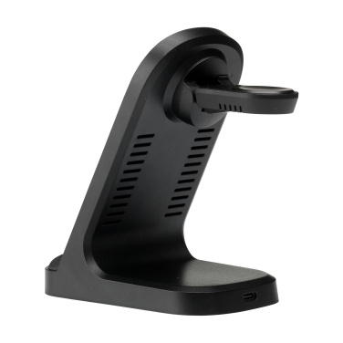 Logo trade promotional items image of: Triple-Up RCS Recycled ABS Wireless Charger Stand