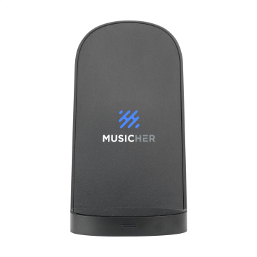 Logo trade promotional giveaways image of: Triple-Up RCS Recycled ABS Wireless Charger Stand