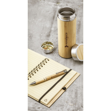 Logo trade promotional giveaways image of: Osaka 360 ml bamboo thermo bottle/thermo cup