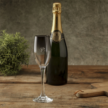 Logotrade promotional gift picture of: Smokey Champagne glass 180 ml