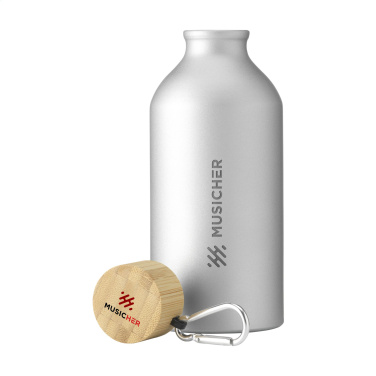 Logo trade corporate gifts picture of: AluBamboo GRS Recycled Alu 500 ml water bottle