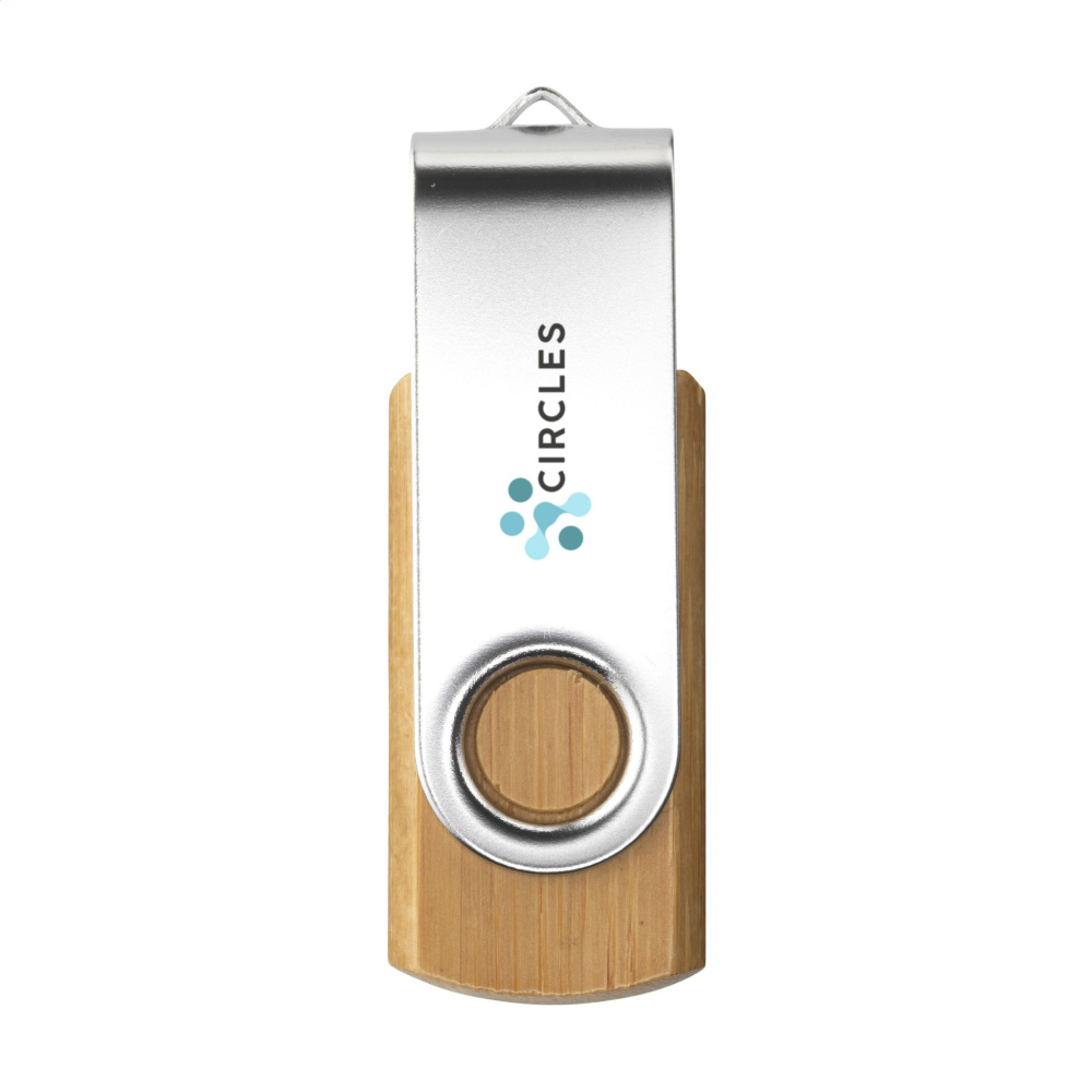 Logo trade promotional giveaway photo of: USB Twist Bamboo from stock 4 GB