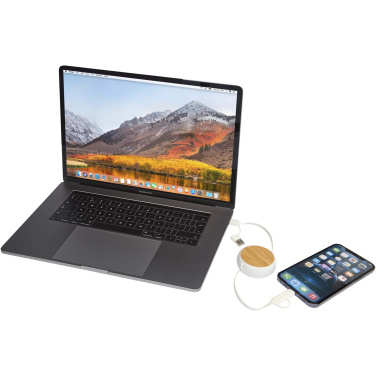 Logotrade promotional items photo of: Chechia 5-in-1 recycled plastic 100 cm retractable data sync and 45W fast charge cable