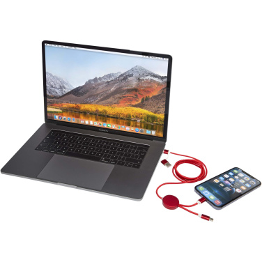 Logotrade corporate gift picture of: Alasia 5-in-1 recycled aluminium and plastic 150 cm data sync and 27W fast charge cable