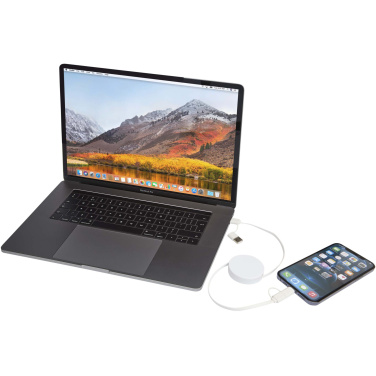 Logo trade promotional gifts image of: Citala 5-in-1 recycled plastic 90 cm retractable data sync and 40W fast charge cable