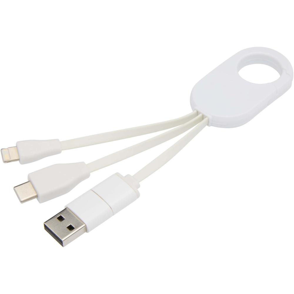 Logo trade promotional merchandise picture of: Troop 4-in-1 recycled plastic charging cable