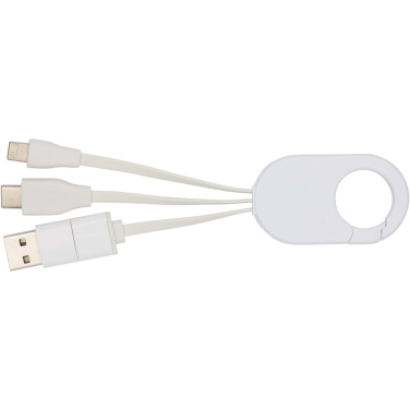 Logo trade promotional merchandise photo of: Troop 4-in-1 recycled plastic charging cable