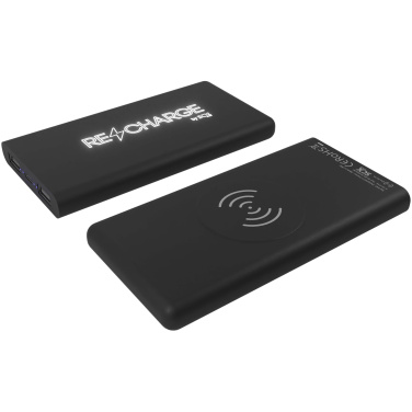 Logo trade promotional product photo of: SCX.design P40 10.000 mAh light-up wireless rubber power bank