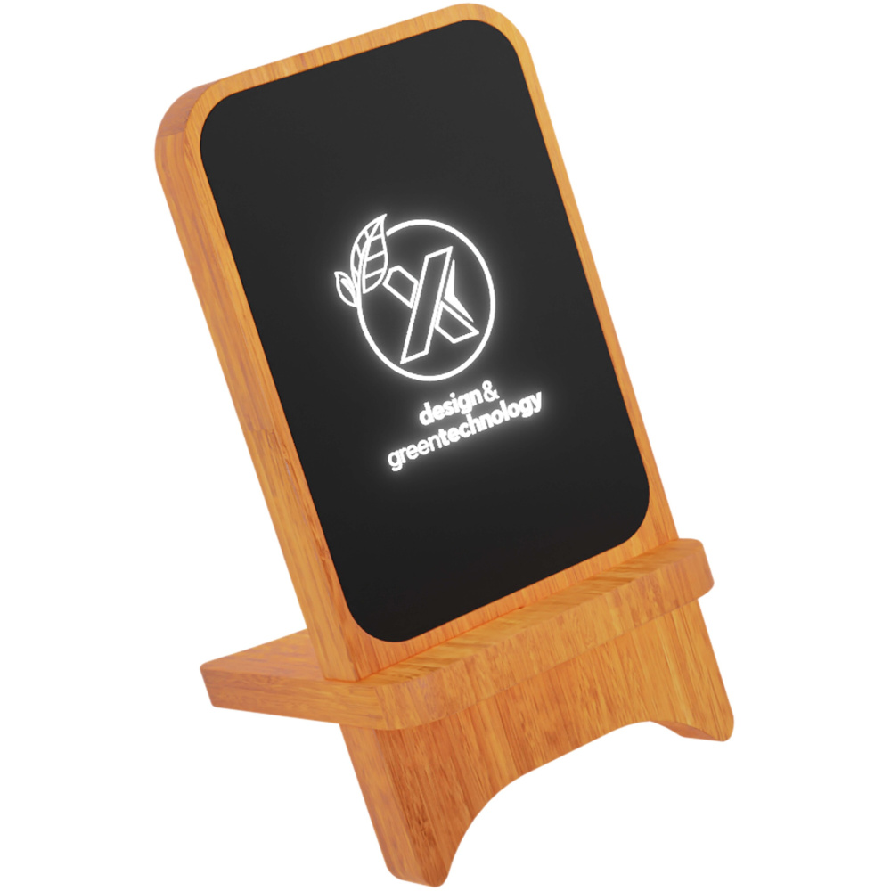 Logotrade promotional giveaway picture of: SCX.design W16 10W light-up wireless wooden stand