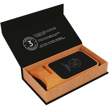 Logotrade promotional item image of: SCX.design W16 10W light-up wireless wooden stand