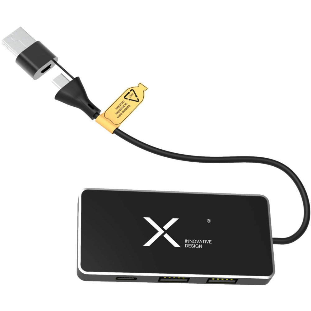 Logo trade promotional merchandise picture of: SCX.design H20 8-in-1 USB hub with dual input and 6-ports