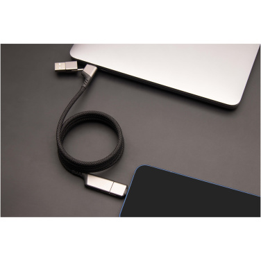 Logo trade promotional products image of: SCX.design C52 100W 4-in-1 rPET magnetic ultra fast charging cable 