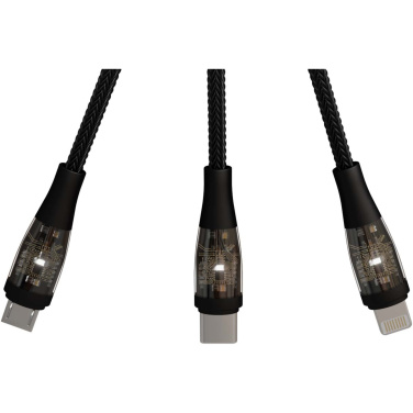 Logo trade promotional products picture of: SCX.design C50 5-in-1 fast charging 100W/5A cable with digital display