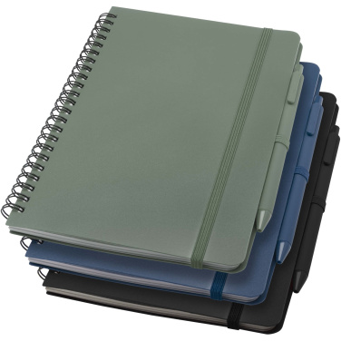 Logo trade promotional items picture of: Thalaasa A5 ocean-bound hard cover notebook with ballpoint pen (black ink)