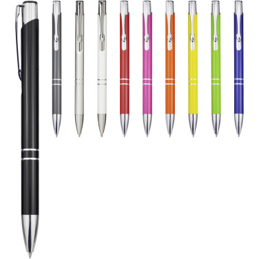 Logo trade business gifts image of: Moneta recycled aluminium ballpoint pen (blue ink)