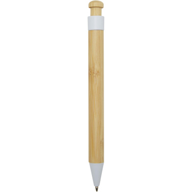Logotrade advertising product picture of: Rattan bamboo and recycled plastic ballpoint pen (black ink)
