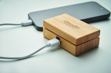 Logotrade promotional giveaways photo of: TWS earbuds in bamboo case