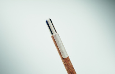 Logo trade promotional item photo of: Cork 4-colour ink ball pen