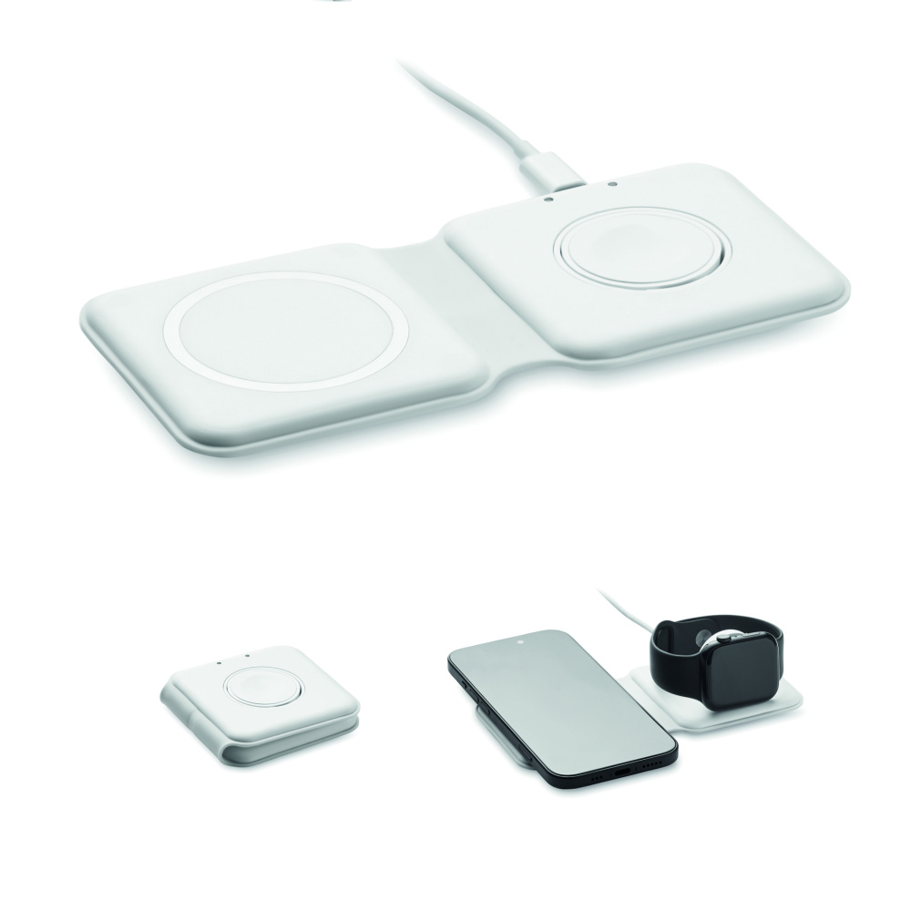 Logotrade promotional gift picture of: 2 in 1 foldable charger 15W