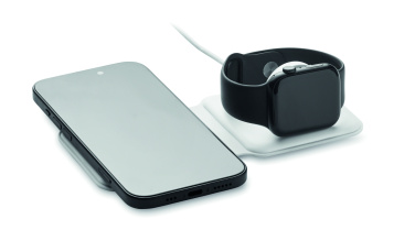 Logo trade promotional gifts image of: 2 in 1 foldable charger 15W