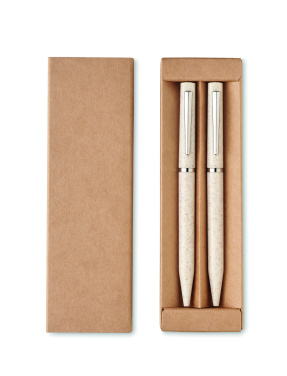 Logotrade promotional merchandise photo of: Wheat straw/ABS twist pen set