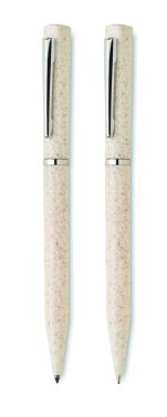 Logo trade promotional products picture of: Wheat straw/ABS twist pen set