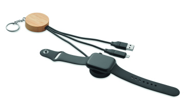 Logo trade promotional giveaways image of: Key ring with 4 in 1 60W cable