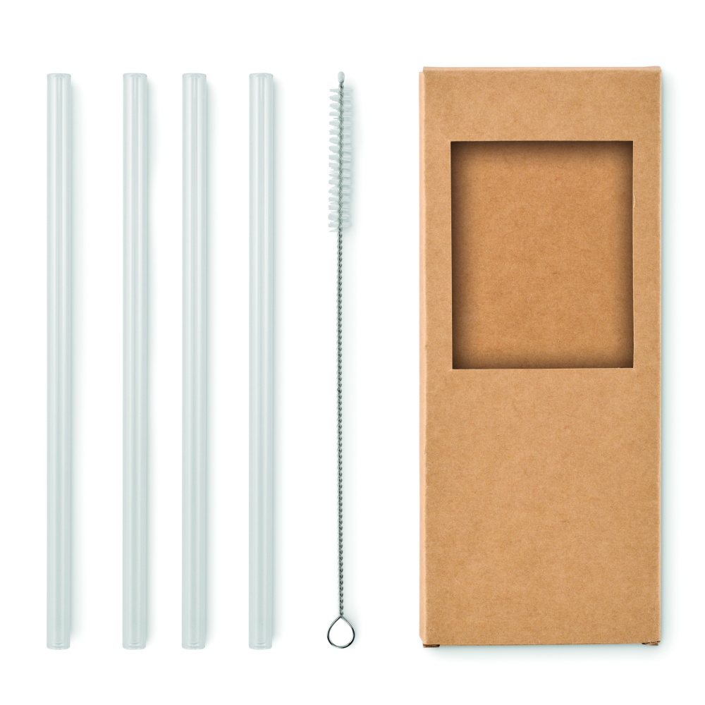 Logotrade promotional merchandise picture of: 4 reusable glass straws