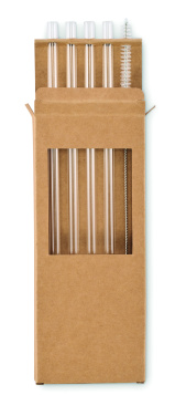 Logotrade promotional merchandise picture of: 4 reusable glass straws