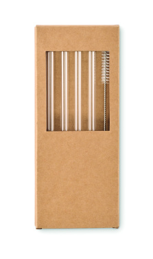 Logo trade corporate gifts picture of: 4 reusable glass straws