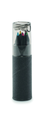 Logo trade promotional giveaway photo of: 6 black colouring pencils