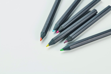 Logo trade business gift photo of: 6 black colouring pencils