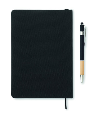 Logo trade promotional giveaways picture of: A5 RPET notebook with pen