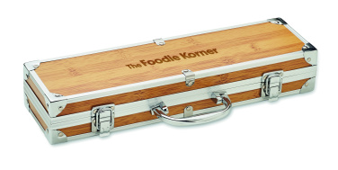 Logo trade promotional giveaways image of: Stainless steel barbecue tools