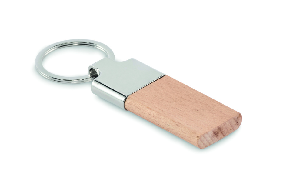 Logo trade promotional giveaway photo of: Key ring with rubber wood
